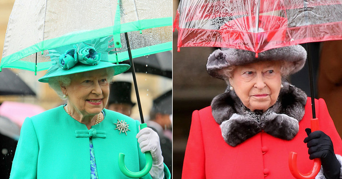 Το ’χες παρατηρήσει ότι η Ελισάβετ συνδυάζει ΠΑΝΤΑ τις ομπρέλες, με τα ταγέρ και τα καπέλα της;