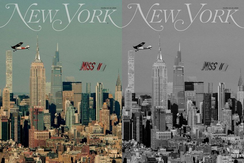 Ένα κόκκινο “μου λείπεις” πέταξε πάνω από τη Νέα Υόρκη για το εξώφυλλο του New York Magazine