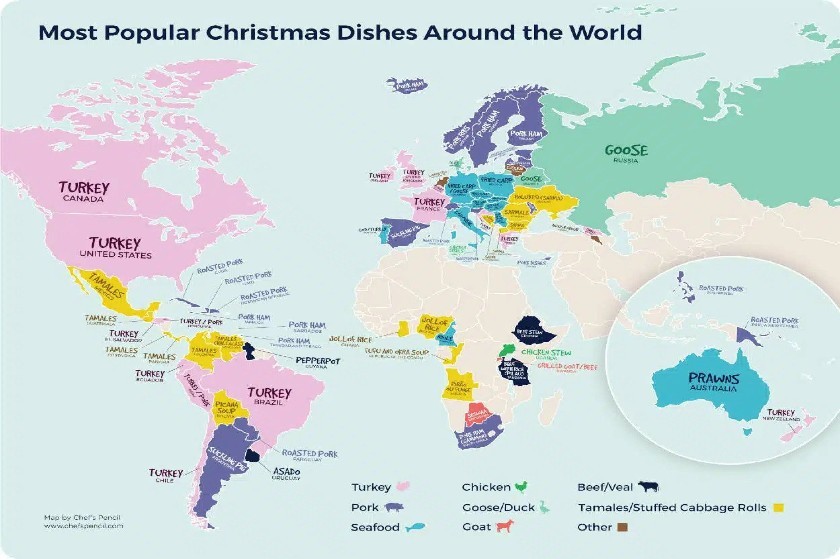 Αυτά είναι τα πιο δημοφιλή χριστουγεννιάτικα πιάτα σε όλο τον κόσμο